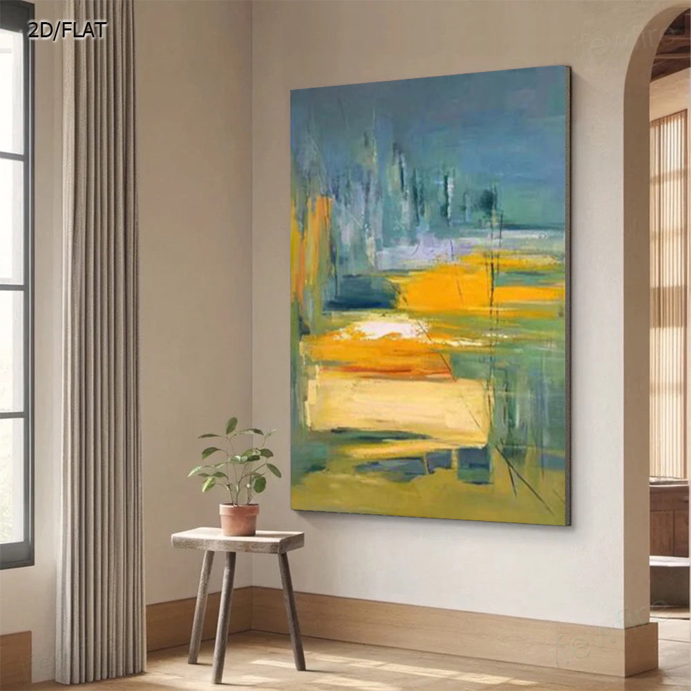 2D Flat, Large Handmade Modern Abstract Oil Painting - Vertical Frameless Vertical Wall Art Suitable for, Retro Suitable for, Bedroom, Office, Hand-Drawn Mural Picture, Spring\u002FAutumn Decoration, Hook Installation